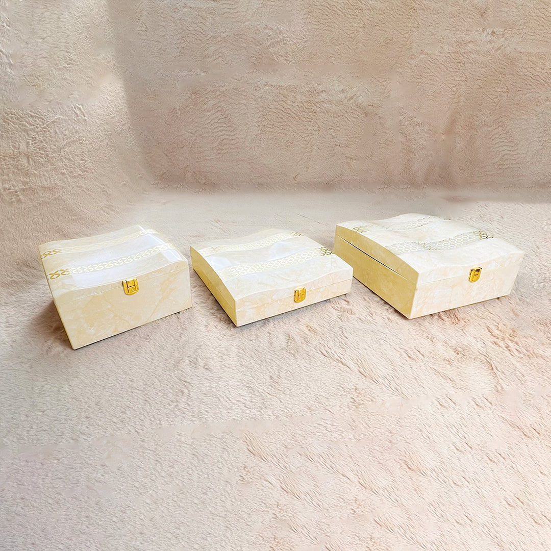 Set of 3 Pieces :  (WR3-001-IvryMrbl)