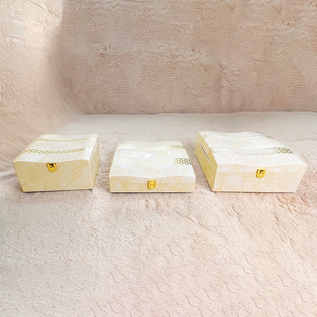 Set of 3 Pieces :  (YG3-001-IvryMrbl)