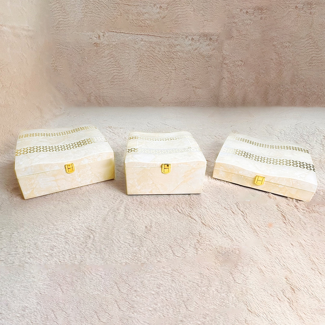 Set of 3 Pieces :  (DN3-001-IvryMrbl)
