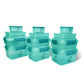 Multipurpose Food Storage Container for Dry Fruits, Pulses, Rice, Grain, Wheat |Semi-Transparent & Airtight | BPA-Free | Kitchen Organizer | Set of 12 – 3x1900 ml, 3x900 ml, 3x350 ml, 3x190 ml | Rectangular Shape