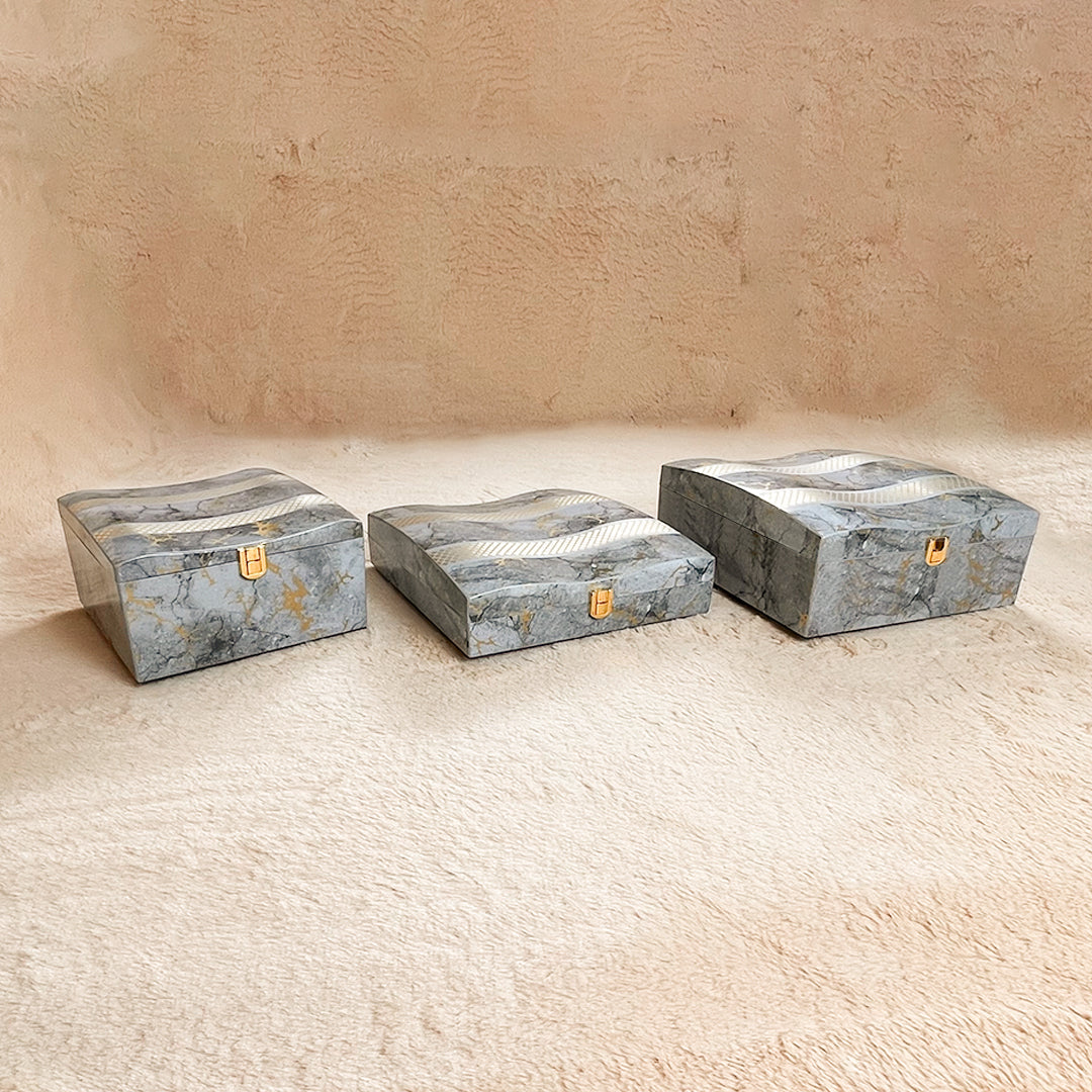 Set of 3 Pieces : (S01,P001,GreyMrbl)