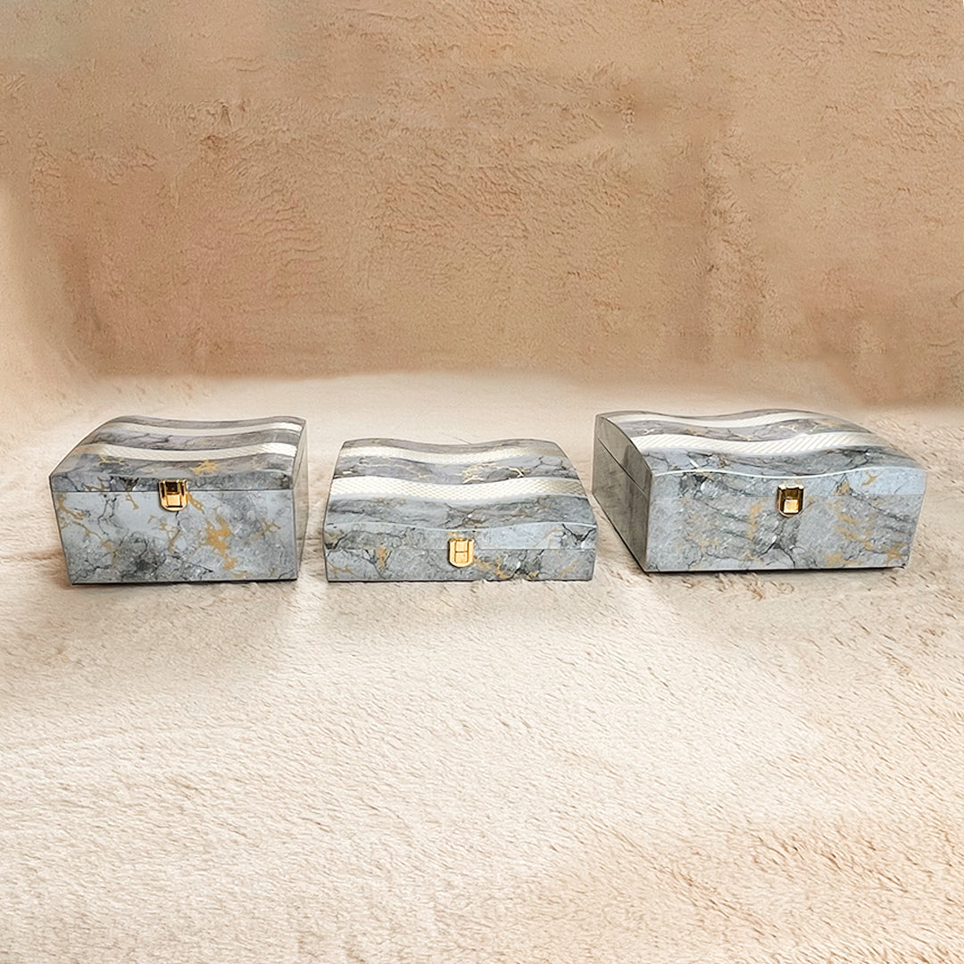 Set of 3 Pieces :(DN3-001-GreyMrbl)